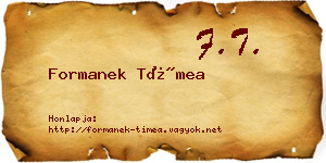 Formanek Tímea névjegykártya